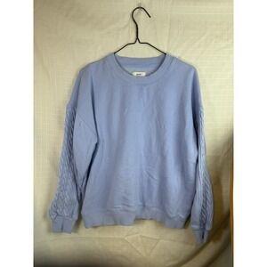 Women's Xs Aerie Baby blue textured Oversized  Fits M sweatshirt casual crewneck